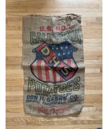 Vintage Burlap Sack - DHS California Potatoes 100# - $374.40 MXN