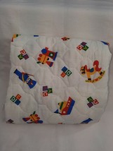 Vintage Primary Colored Single Side Pre-quilted Juvenile Nursery Fabric 44&quot;x29&quot; - £10.86 GBP