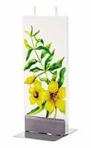 Flatyz Handmade Twin Wick Unscented Thin Flat Candle - Yellow Jessamine Flower - £12.38 GBP