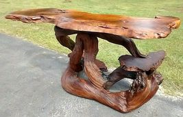 Live Edge Burl Wood Bar Console Table Server Hallway Beautiful Vintage Furniture image 2