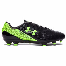 Boy&#39;s Under Armour SF Flash HG Jr Soccer Cleat Black &amp; Neon Green Size 5.5Y - £56.12 GBP
