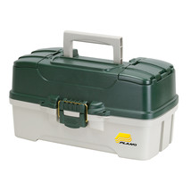 Plano 3-Tray Tackle Box w/Duel Top Access - Dark Green Metallic/Off White - £27.92 GBP