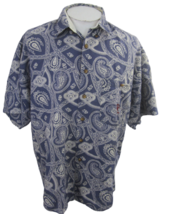 Beverly Hills Polo Club Men shirt paisley bandana s/s vintage blue oversize L - $24.74