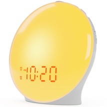 Wake Up Light Sunrise Alarm Clock For Kids, Heavy Sleepers, Bedroom, Wit... - £57.00 GBP