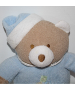 Blankets and Beyond Teddy Bear ABC 10&quot; Blue Plush Stuffed Slipper Soft T... - $46.18 CAD
