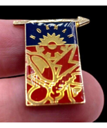 Norman Oklahoma Pin Enamel Metal Vintage Arrow Wheat Western Red Gold Blue - €13,25 EUR