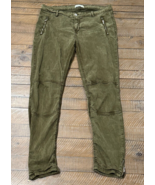 Zara Woman &quot;The Cycler&quot; Moto Pants Dark Green - Zipper Detail - Women&#39;s ... - $18.70