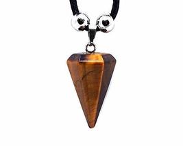 Hexagonal Healing Gemstone Crystal Point Pendulum Pendant Adjustable Necklace -  - £14.34 GBP