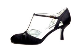 Vintage Inspired (1930s) WESTIES Women T-Strap Pump Size 7.5 Black Round... - £30.62 GBP