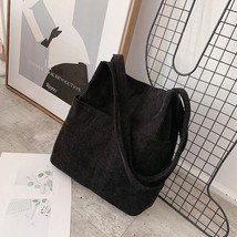 Hylhexyr Corduroy Totes Bag Carry Shoulder Bag Retro Casual Handbags With Inner  - £21.64 GBP