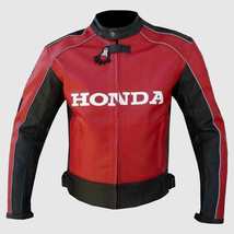 Honda Red Unique Wing Motorcycle Racing MotoGP Leather Jacket - $138.00