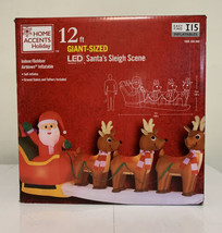 NEW Home Accents 12 Ft Giant Sized Santas Sleigh Scene Inflatable New In Box - £92.36 GBP