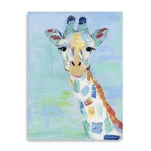 32" x 24" Pastel Patchwork Giraffe Canvas Wall Art - $3,031.33 MXN
