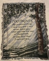 Footprints My Precious Child Poem Blanket Tapestry Afghan Throw Trees Pa... - £19.39 GBP