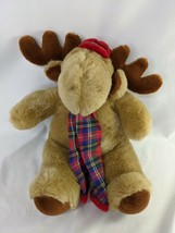 Commonwealth Deer Moose Tan Plush Scarf Hat 14 Inch 1994 Stuffed Animal Toy - $16.95