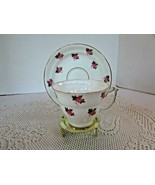 VTG BONE CHINA SAMPSON SMITH TEACUP &amp; SAUCER OLD ROYAL PINK ROSES ENGLAND - $20.30 CAD