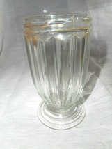 Hoosier KITCHEN Salt-Pepper Sugar Shaker Clear Ribbed Stem Bottom Glass NO LID - £9.71 GBP