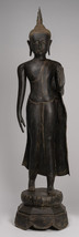 Antigüedad Thai Estilo Chiang Peldaño Bronce Caminata Buda Estatua - 150cm/152cm - £5,184.46 GBP