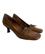 Enzo Angiolini Womens Shoes 7M Brown Closed Toe Square 2.5&quot; Heel Pumps - £21.70 GBP