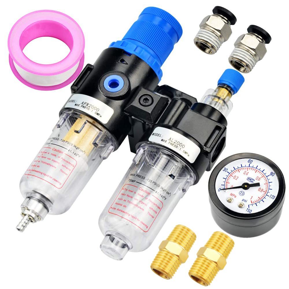 1/4 Inch Npt Tailonz Pneumatic Afc2000 Air Filter Pressure Regulator Kit... - $35.99
