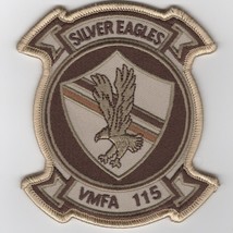 4&quot; VMFA-115 Silver Eagles Squadron Desert Embroidered Hook &amp; Loop Patch - £27.97 GBP