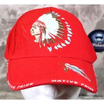 Native Pride Indian Embroidered Hat Strapback Red Cap - £6.67 GBP