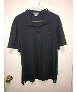 Calvin Klein Liquid Cotton Short Sleeve Polo Blue Cotton Men&#39;s Large ? - $12.21 CAD