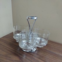 OLD Mid Century Modern Cocktail Tumblers Drinking Glasses &amp; Carousel Caddy - £22.34 GBP