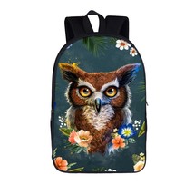 Cute Bird Owl / Parrot Print Backpack for Teenager Boys Girls Children School Ba - £25.28 GBP