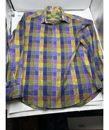 Robert Graham Flip Cuff Scorpion Long Sleeve Button Down Plaid Dress Shi... - $678.37 MXN