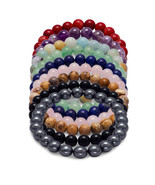 Fashionable Gemstone Stretch Bracelet with 8-9mm Beads for Men and Women - €17,97 EUR+