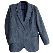 Stewart Morrison Womens Gray Herringbone Wool Two Button Blazer Jacket S... - £50.40 GBP