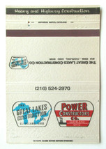 Great Lakes Construction Co. / Power - Cleveland, Ohio 40 Strike Matchbook Cover - £1.56 GBP