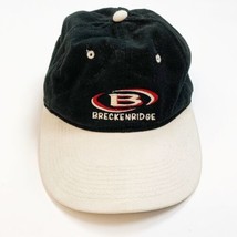 Vintage 90s Breckenridge Ski Resort Colorado Black Corduroy Hat Cap Snapback - £27.66 GBP
