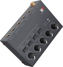 Linkfor 4 Channel Audio Mixer, Ultra-Compact 4 Channel Bass Noise Line S... - £31.96 GBP