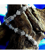 Natural Diamond Deco 2 carat Tennis Line Bracelet 18K White Gold 7.5 inc... - $138,372.13 MXN