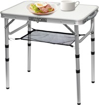 Small Camping Table 2Ft Folding Table 3 Adjustable Height Portable Light... - $45.93