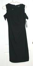 Tahari Arthur S Levine Navy Blue Sleeveless Off The Shoulder Dress Women... - £108.87 GBP