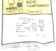 NEW PHILIPS ECG 5529 SILICON CONTROLLED RECTIFIER, 25A, 600V, ECG5529 - $17.50