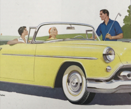 1950s Yellow GM Oldsmobile Super 88 Convertible Coupe Advertising Print Ad - £10.95 GBP