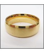 Stainless Steel Stamped Gold Diamond Cut Edge Ring 8mm,  - $25.28 CAD