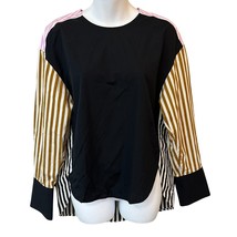PARTOW Ellis Mixed Stripe Cotton Top In Black Stripe Combo Size 4 - $74.25