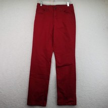 Bandolino Womens Mandie Jeans Size 8 Red Straight Leg Mid Rise Denim Pants - $17.81