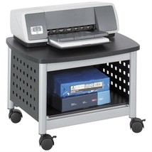Under-Desk Printer Stand Mobile Office Cart in Black and Silver - $3,903.26 MXN