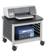 Under-Desk Printer Stand Mobile Office Cart in Black and Silver - $3,897.51 MXN