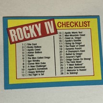 Rocky IV 4 Trading Card #66 Sylvester Stallone Checklist - £1.95 GBP