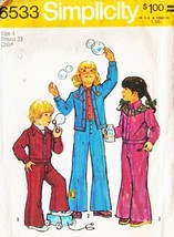 Vintage 1974 Child&#39;s Jacket &amp; BELL-BOTTOM Pants Simplicity Pattern 6533-s Sz 4 - $12.00