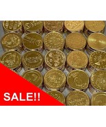 SALE!!!  250 MIXED BRASS PACHISLO SLOT MACHINE TOKENS - TUMBLE CLEANED - £22.77 GBP