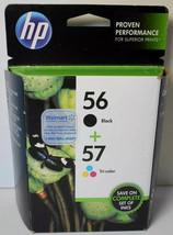 HP 56 / HP 57 Black &amp; Tri-color Inks C9321FN -C6657AN &amp; C6656AN Sealed Foil Pack - £17.76 GBP