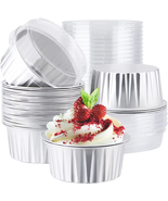 Disposable Foil Baking Cups,  30Pcs 5Oz Muffin Liners Cups with Lids, Al... - £12.90 GBP